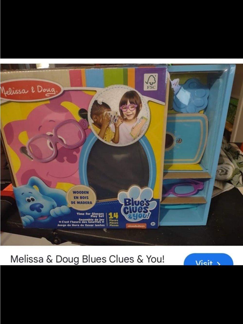 Melissa & Doug Blue's Clues & You! Wooden Dress-Up Set - Blue, Pink, Yellow
